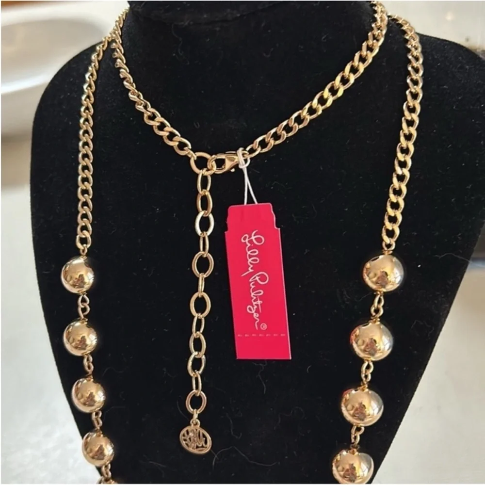 Lilly Pulitzer Pink Beaded Tassel Pendant Necklace
